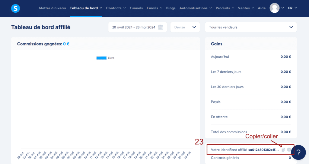 Où trouver votre identifiant affilié