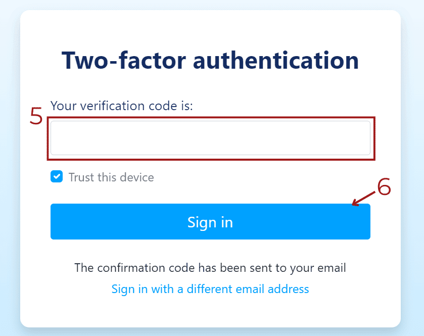 Confirmation connexion à double facteurs