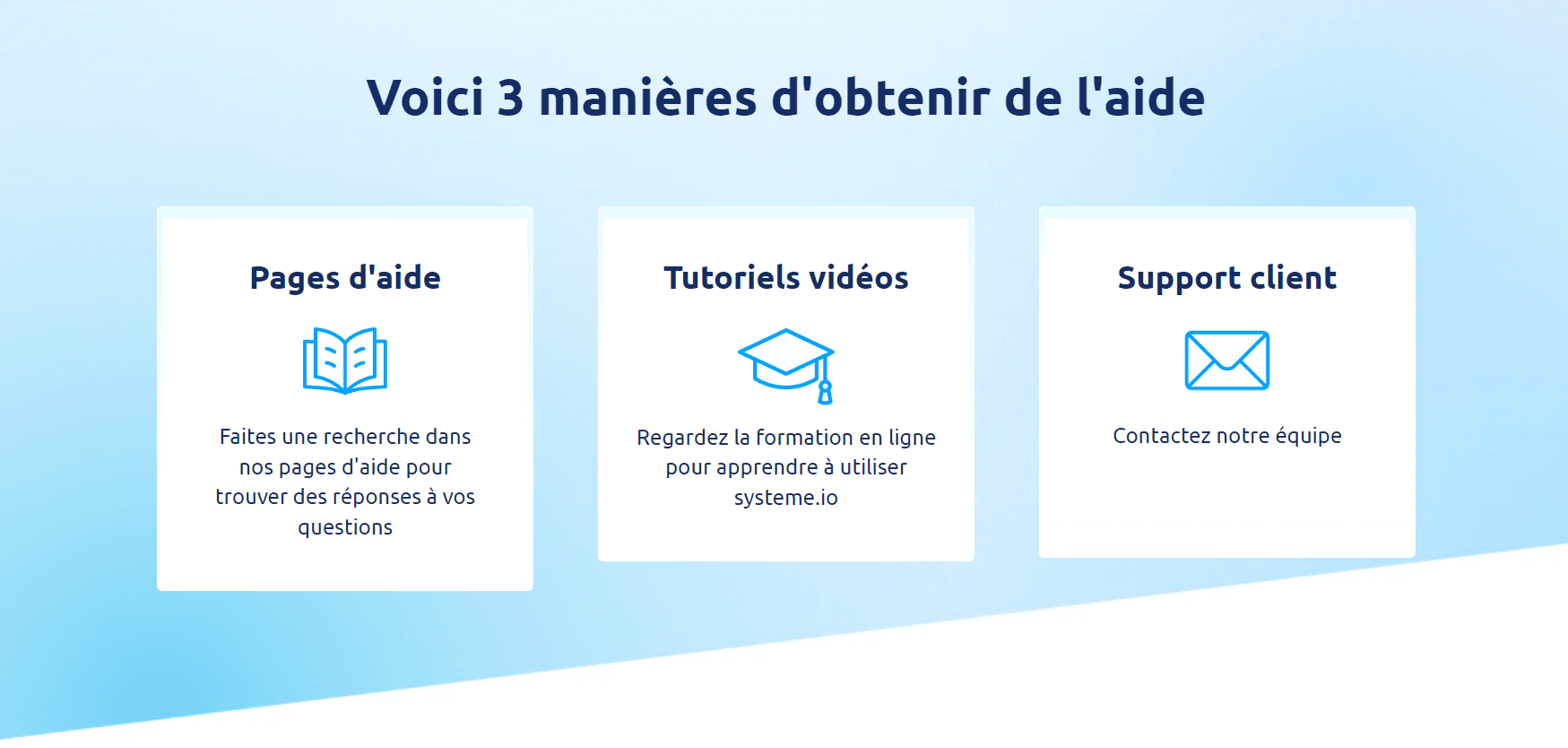 Comment obtenir de l'aide sur systeme.io ?