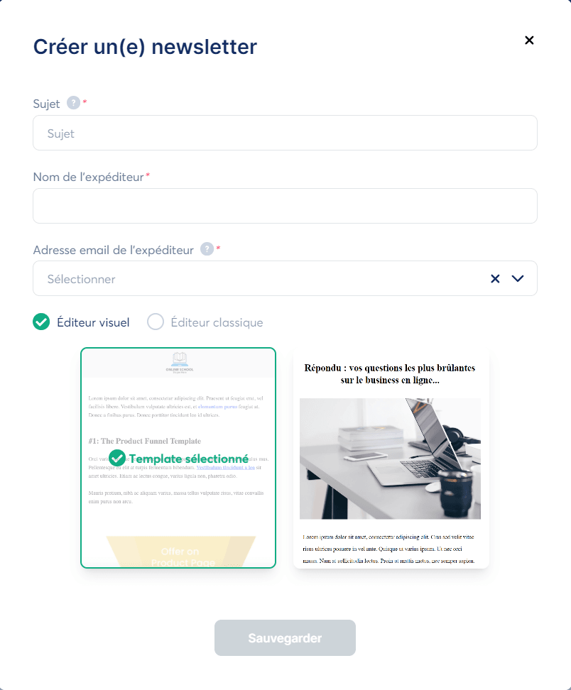 créer des emails facilement sur l'outil d'emailing de systeme.io